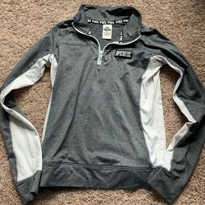 VS Pink athletic fitted quarter zip Small Gray